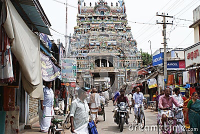 Busy street life in India Editorial Stock Photo