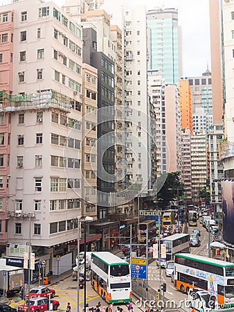 Busy streets at Hong Kong. Editorial Stock Photo