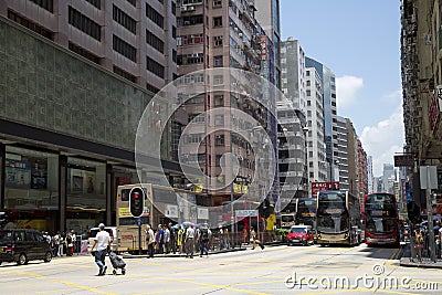 Busy streets in modern city Hongkong China Editorial Stock Photo