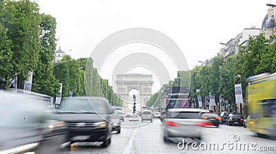 Busy traffic near L'Arc France Stock Photo