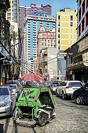 Busy traffic streets in central manila city the philippines asia Editorial Stock Photo