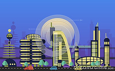 Busy urban cityscape templates Vector Illustration