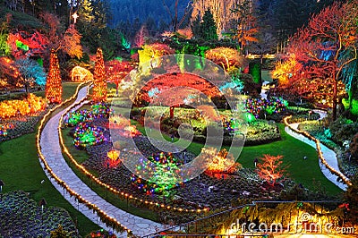 BUTCHART GARDENS VICTORIA BC Stock Photo