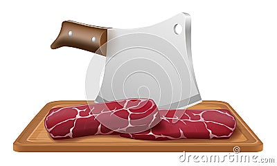 butcher chef knife for cutting meat vector illustration Vector Illustration