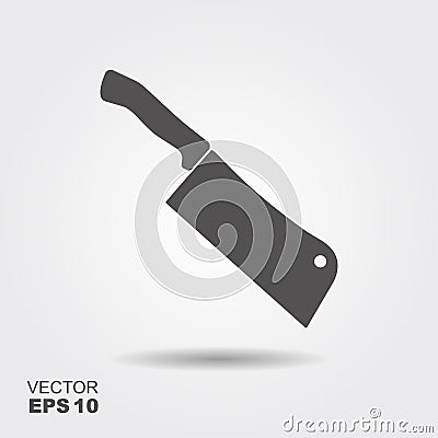 Butcher knife. Kitchen knife and meat knife vector illustration in flat style Vector Illustration