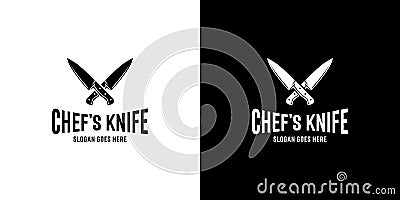 butcher knife logo design vector Vector Illustration