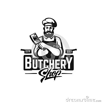 Butcher shop logo Vector Illustration