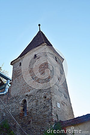 The Butchers` Tower, Turnul Macelarilor, historical tower in the medieval citadel of Sighisoara. Stock Photo
