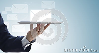 Business information update via email notification Stock Photo