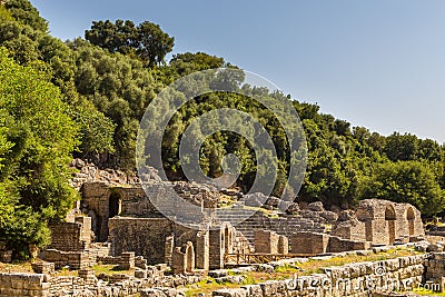 Ruins of the temple of Asclepius, Butrint, Albania Editorial Stock Photo