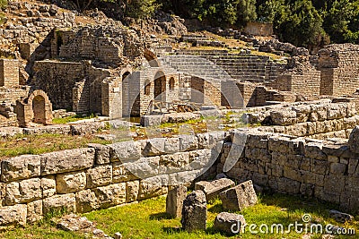 Ruins of the temple of Asclepius, Butrint, Albania Editorial Stock Photo