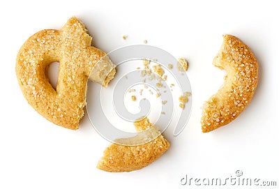 Butter cookie isolated on white, from above Stock Photo