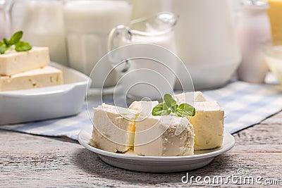 Butter cubes Stock Photo