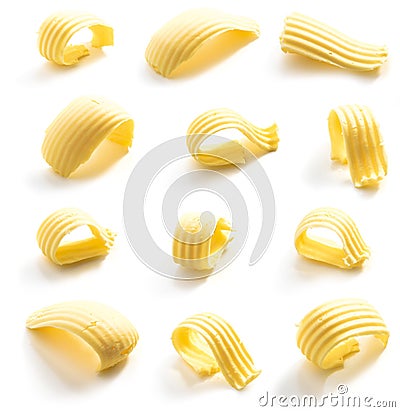 Butter curl isolated Stock Photo