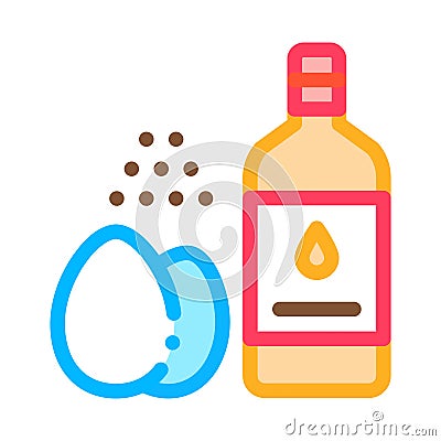 Butter eggs and peppers cooking homemade mayonnaise icon vector outline illustration Vector Illustration