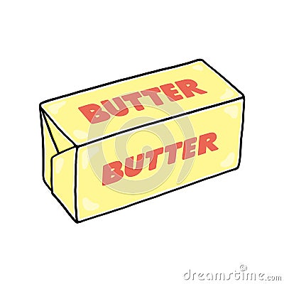 Butter stick illustration on white background Cartoon Illustration