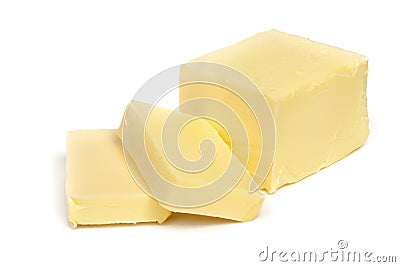 Butter Isolated on White Stock Photo