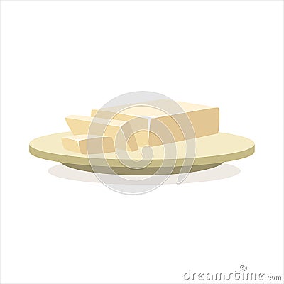 Butter or margarine on a plate baking ingredient vector Illustration Vector Illustration