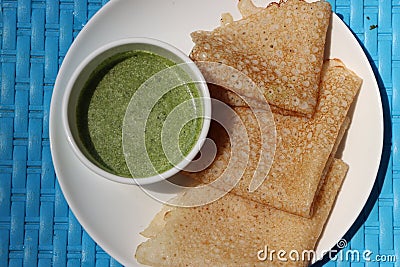Butter milk Dosa, neer dosa, south Indian food, traditional Maharashtrian breakfast Stock Photo