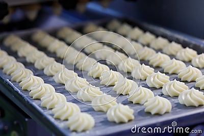 Butter swirl shortbread cookies on the tray Stock Photo