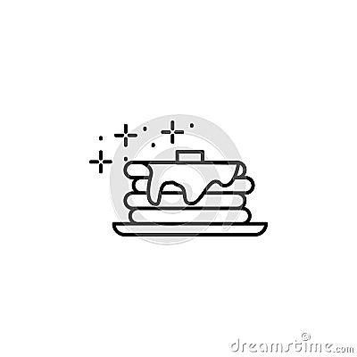 Butter, syrup, pancake icon. Element of Food and Drink icon. Thin line icon Stock Photo