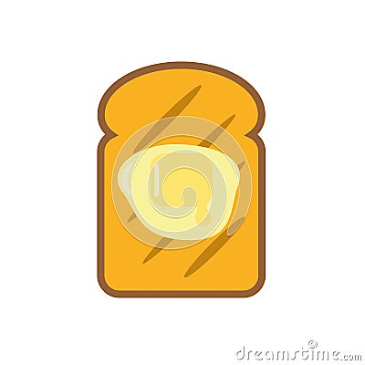 butter on toast flat icon bread slice vector illustration isolated Cartoon Illustration