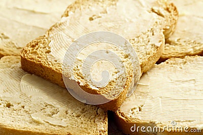 Buttered Bread Stock Photo