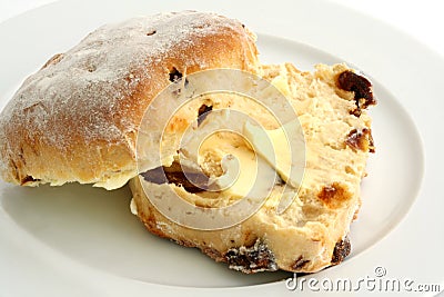 Buttered Scone Stock Photo