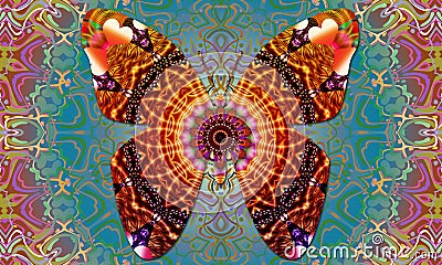 Butterfly mandala good vibes Stock Photo