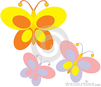 Butterflies Cartoon Illustration