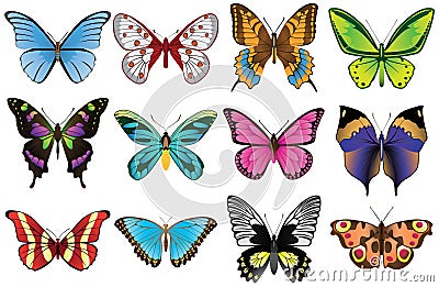 Butterflies set Stock Photo