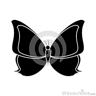 Butterfly animal insect fly pictogram Vector Illustration