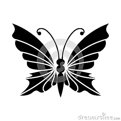 Butterfly with antennae icon, simple style Vector Illustration