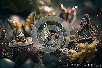 Butterfly Ballet: Unreal Engine 5's Hyper-Detailed Fairy Tale World Stock Photo