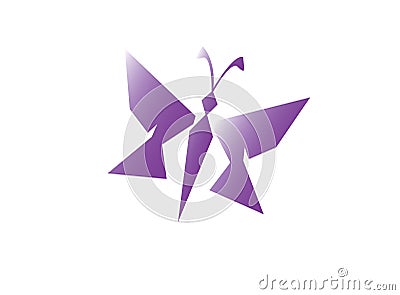 Butterfly beautiful and simple bright and elegant logo Cartoon Illustration