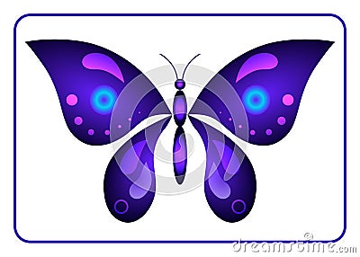 Butterfly beauty colorful sign neon 1 Vector Illustration