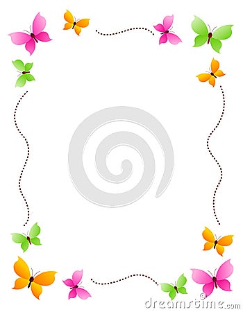 Butterfly border / frame Vector Illustration