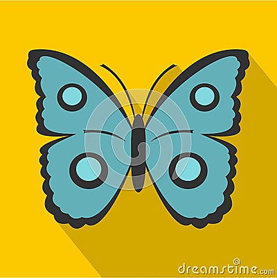 Butterfly with circles on wings icon, flat style Vector Illustration