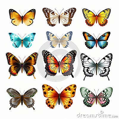 Vibrant Butterfly Illustrations Hyper-realistic, Ndebele-inspired, And Colorful Costumes Stock Photo