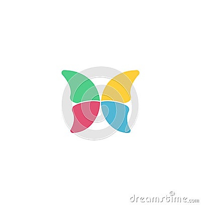 Butterfly colorful logo template vector Vector Illustration