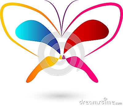 Butterfly colorful vector logo Stock Photo