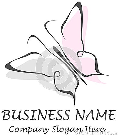 Butterfly - company name, slogan. Vector Illustration