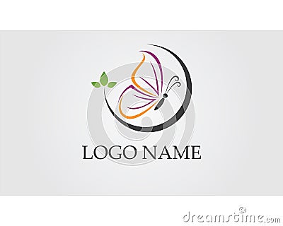 Butterfly conceptual simple, colorful icon. Logo. Vector illustration Vector Illustration