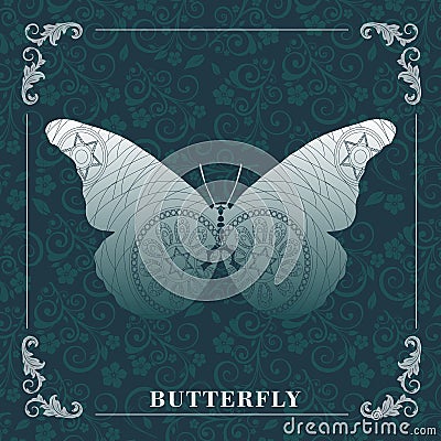 Butterfly,Decorative painting Vector Illustration