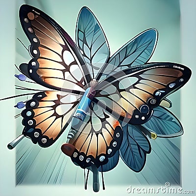 The Butterfly Design Sketch AI model is a deep learning model specifically trained to generate design sketches of butterflies Stock Photo