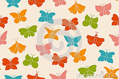 Butterfly exotic simple trend seamless pattern textile wrapper wrapper endless print vector Vector Illustration