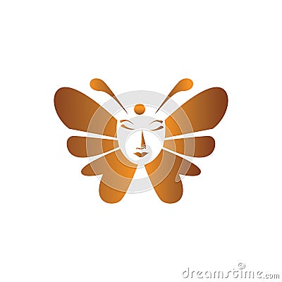 butterfly face beauty logo design abstract vector illustration Vector Illustration
