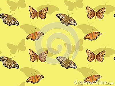 Butterfly Fritillary Background Seamless Wallpaper Vector Illustration