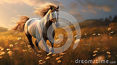 Lively Movement Horse Wallpaper In Tonalism Style - Hd Desktop Background Stock Photo