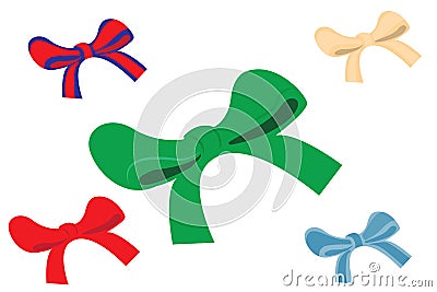 butterfly gift ribbon vector color butterfly ribbon Vector Illustration